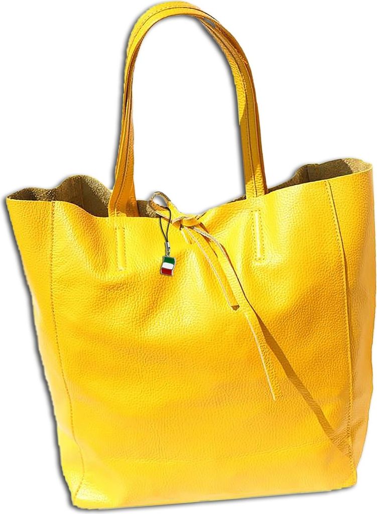 Florence Damen Shopper echtes Leder Henkeltasche gelb 30x35x15 cm OTF112Y