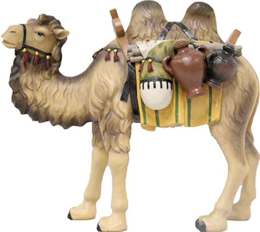 Kamel aus Polyresin Figur für Weihnachtskrippe, bemalt 12,5 cm hoch 