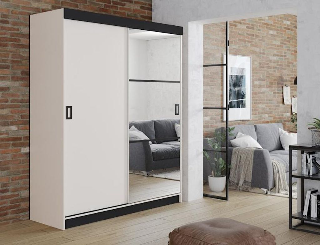 RETRO Kleiderschrank 167 cm. Variante: Farbe Weiß, Größe 167x205x59