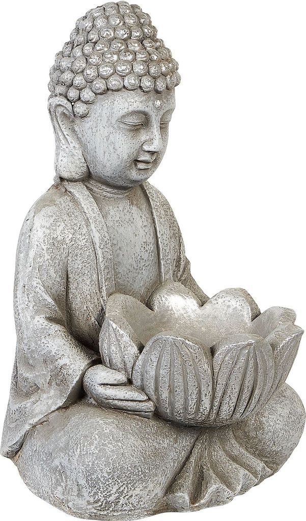 BELIANI Dekofigur Buddha Grau aus Leichtbeton 44 cm Outdoor Außenbereich Gartendeko Dekoration Wohnaccessoires