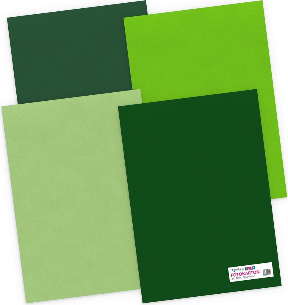 itenga Tonpapier - A4 130 g/qm 24 Blatt - Grüntöne - 4 Produktbild 