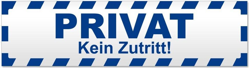 Kiwistar Privat kein Zutritt gestreift Magnetschild Schild magnetisch - 20cm Verkehrsblau - Magnetfolie für Auto PKW Kfz