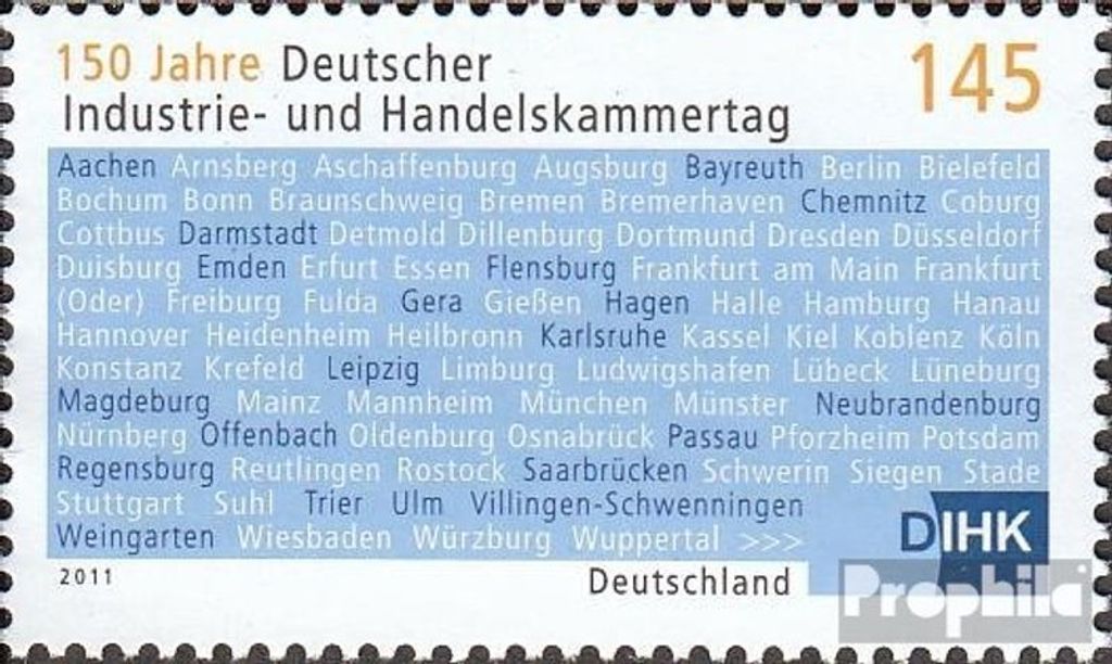 Briefmarken BRD (BR.Deutschland) 2011 Mi 2865 (kompl.Ausg.) gestempelt 150 Jahre IHK