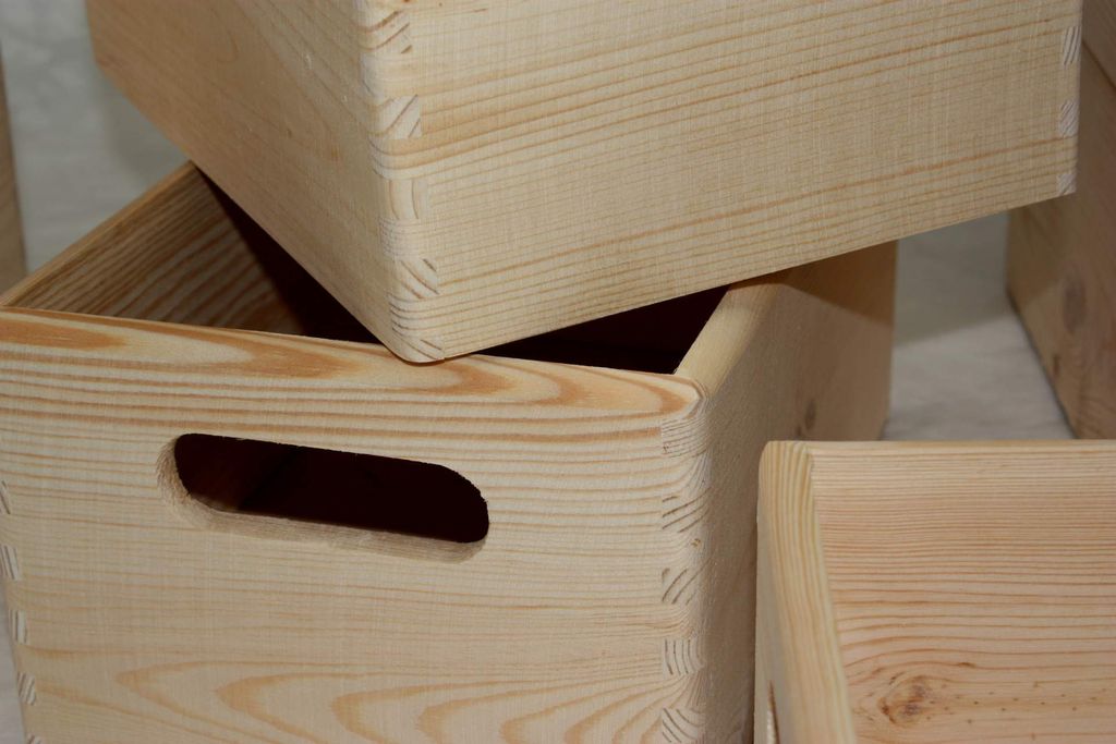 Box Stapelkiste groß Holzbox Holzkiste Allzweckkiste mit Deckel Stapelbox 