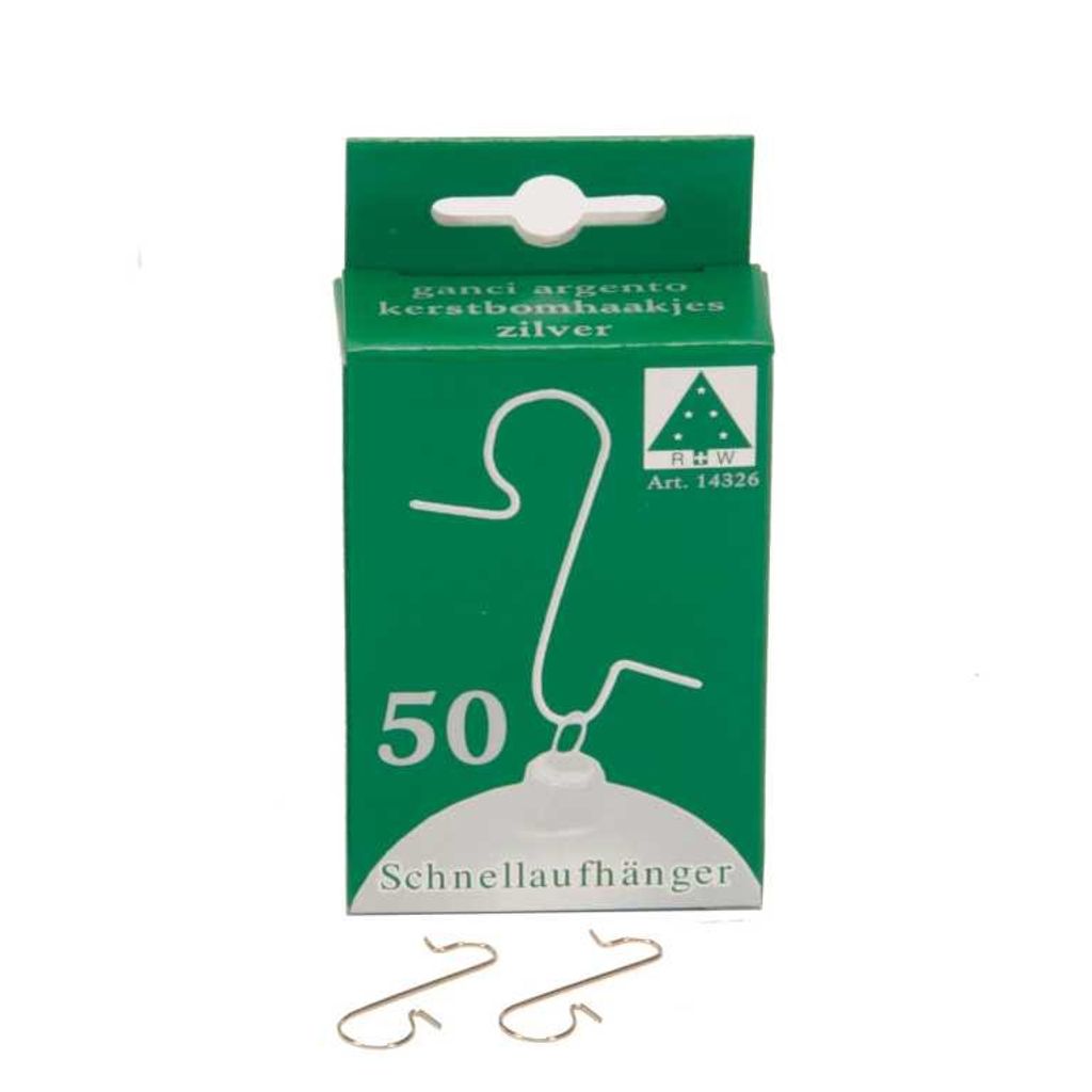 Aufhänger für Weihnachtskugeln Goldfarben aus Metall - 50er Produktbild 