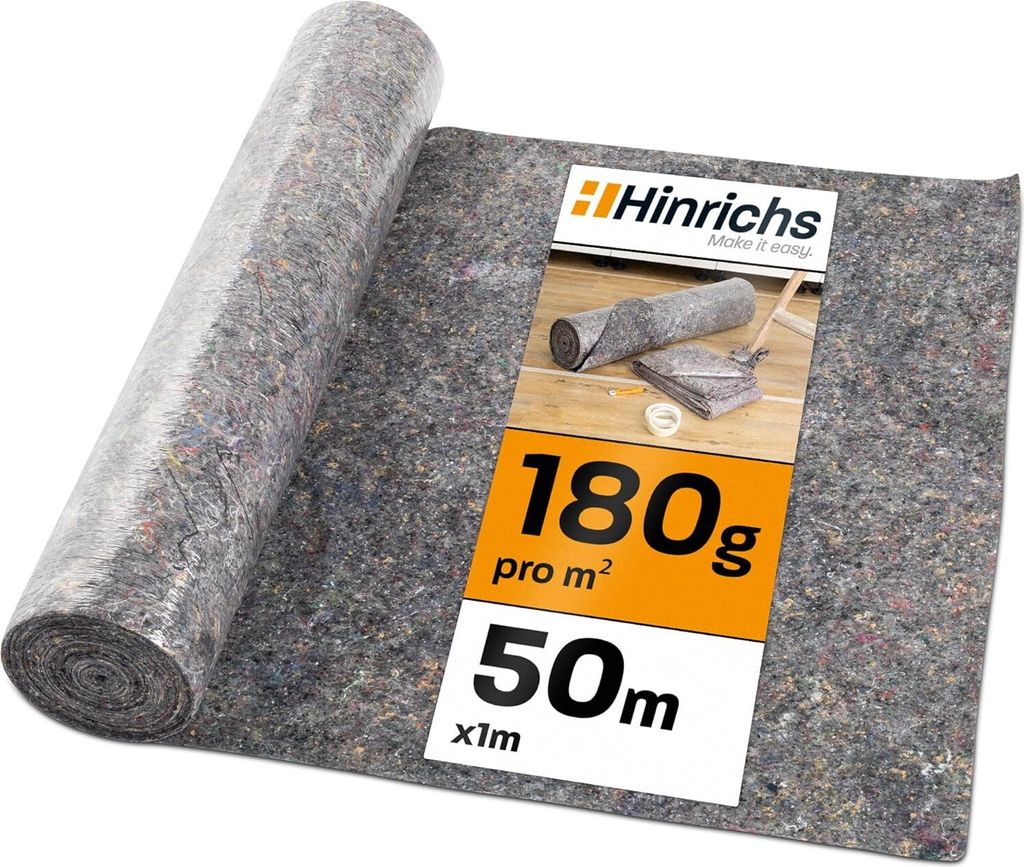Hinrichs Malervlies 1 x 50 m Abdeck-Vlies 50m² 180gr mit Produktbild 