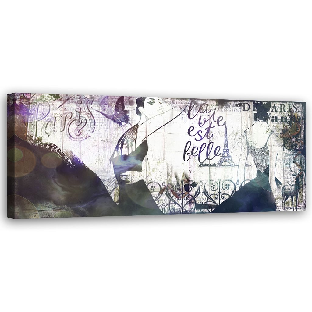 Leinwandbild Collage Frankreich 150x50 Feeby Grau bild für die wand bereit zum aufhängen