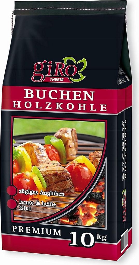 giRo Grillkohle Holzkohle  Buchen Holzkohle 10kg Produktbild 