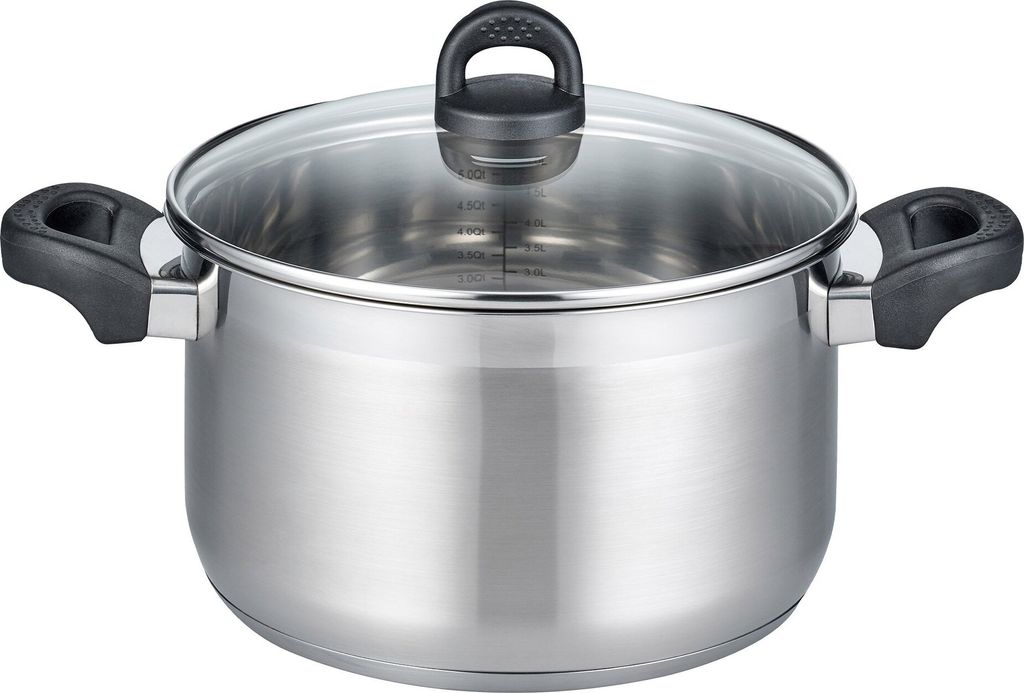 ELO Fleischtopf Turmalin aus Edelstahl 18/8, Ø 24 cm, inklusive Glasdeckel, geeignet für alle Herdarten, spülmaschinenfest