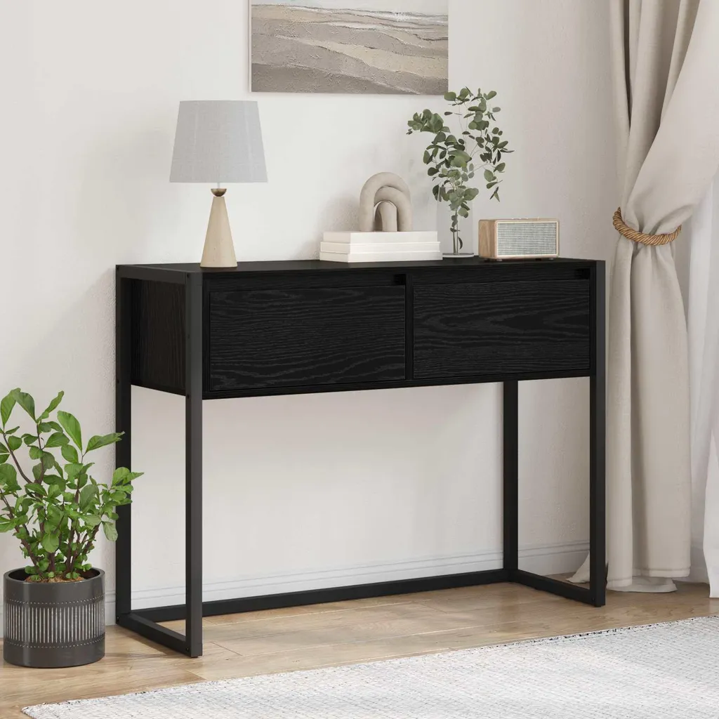 vidaXL Mobile Tavolino Nero 100x36x75 - Praticità e Stile - 2