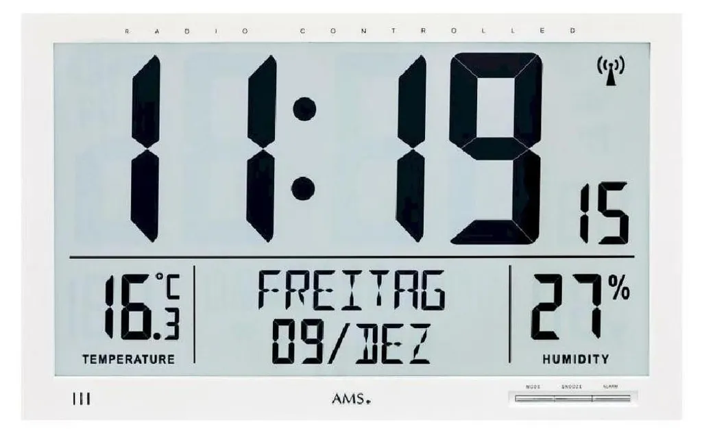 Horloge AMS 5887 Sans Tic-Tac - Finie la Pollution Sonore avec cette Montre Murale