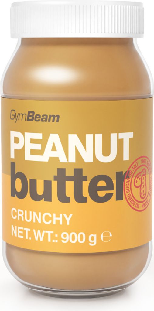 GymBeam Natürliche Erdnussbutter - Hoher Proteingehalt, vegane Protein- und Fettquelle, gesunde Protein-Erdnussbutter ohne Zucker und Palmöl (900...