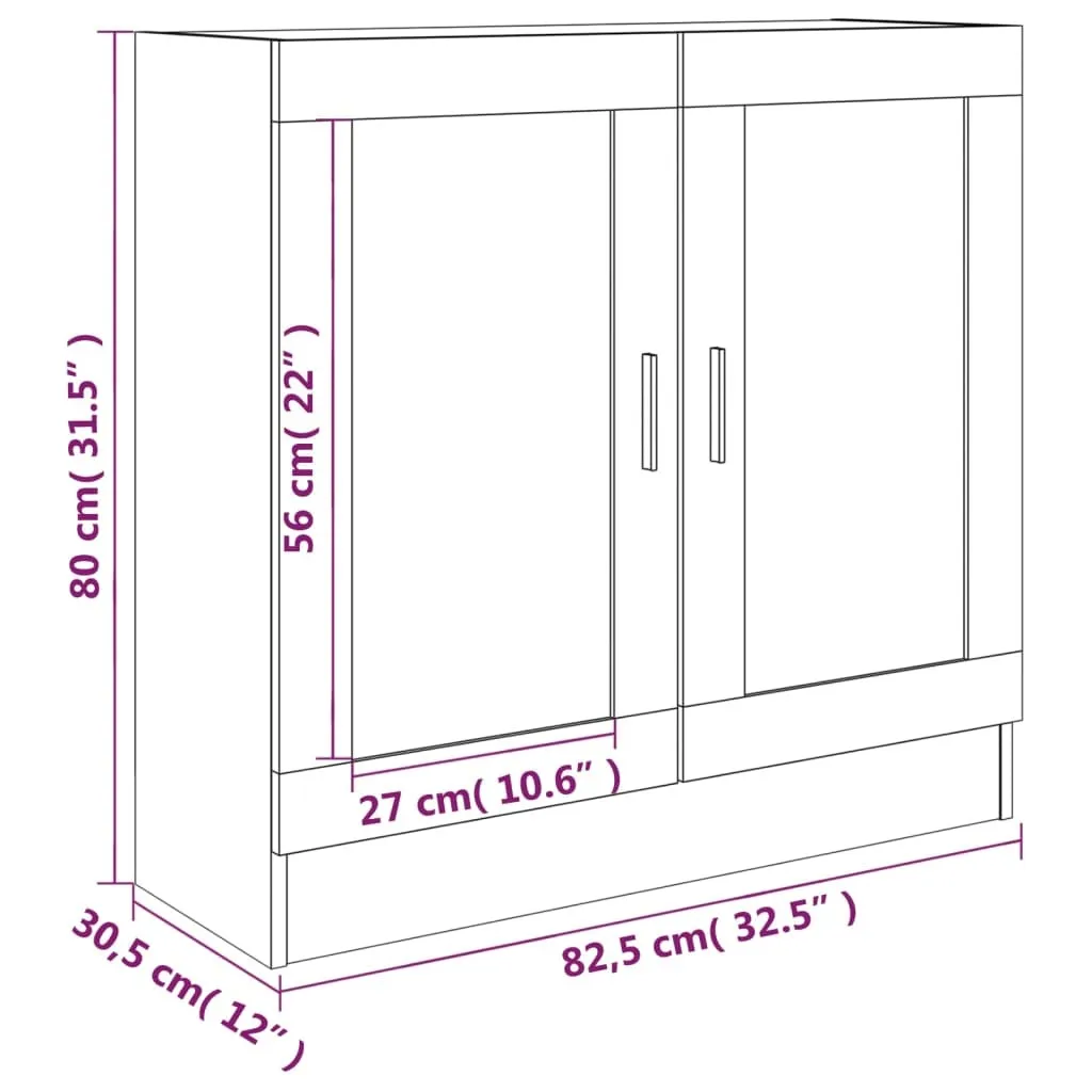 Mobile Vetrina ZEYUAN In Rovere Fumo - 5 Scomparti E Ante In Vetro, 82,5x30,5x185,5 Cm - 3