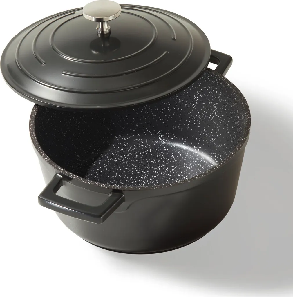 STONELINE® Cocotte rotonda 20 cm nera | con coperchio