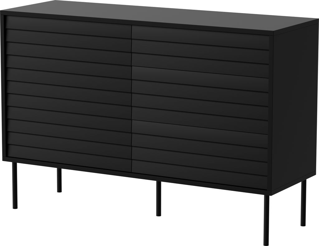 Moderne Kommode Cortina 120 cm in Schwarz