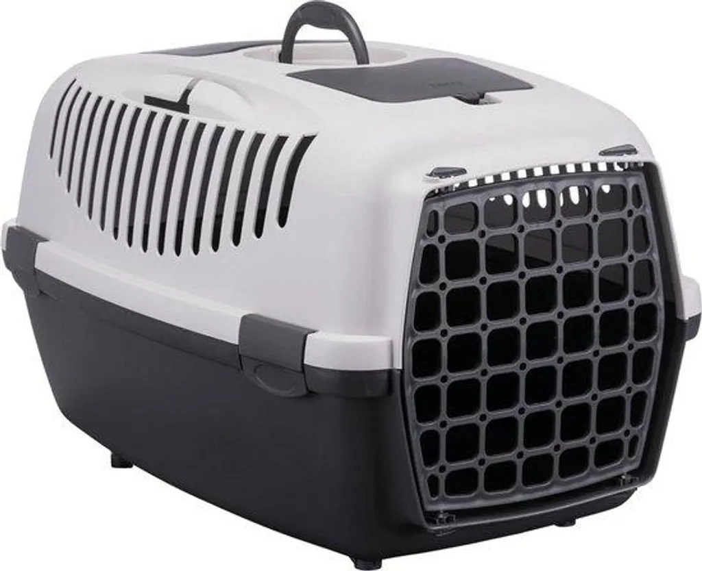 Cage de transport gris foncé et clair 61 cm pour chien et chat robuste