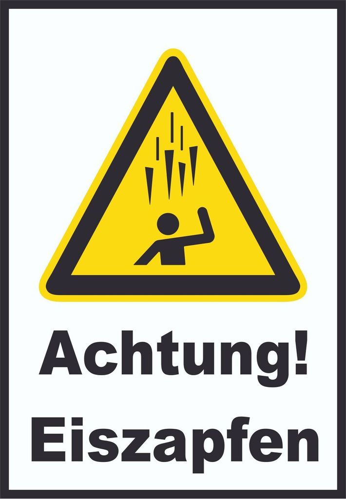 Achtung Eiszapfen A2 (420x594mm) Schild