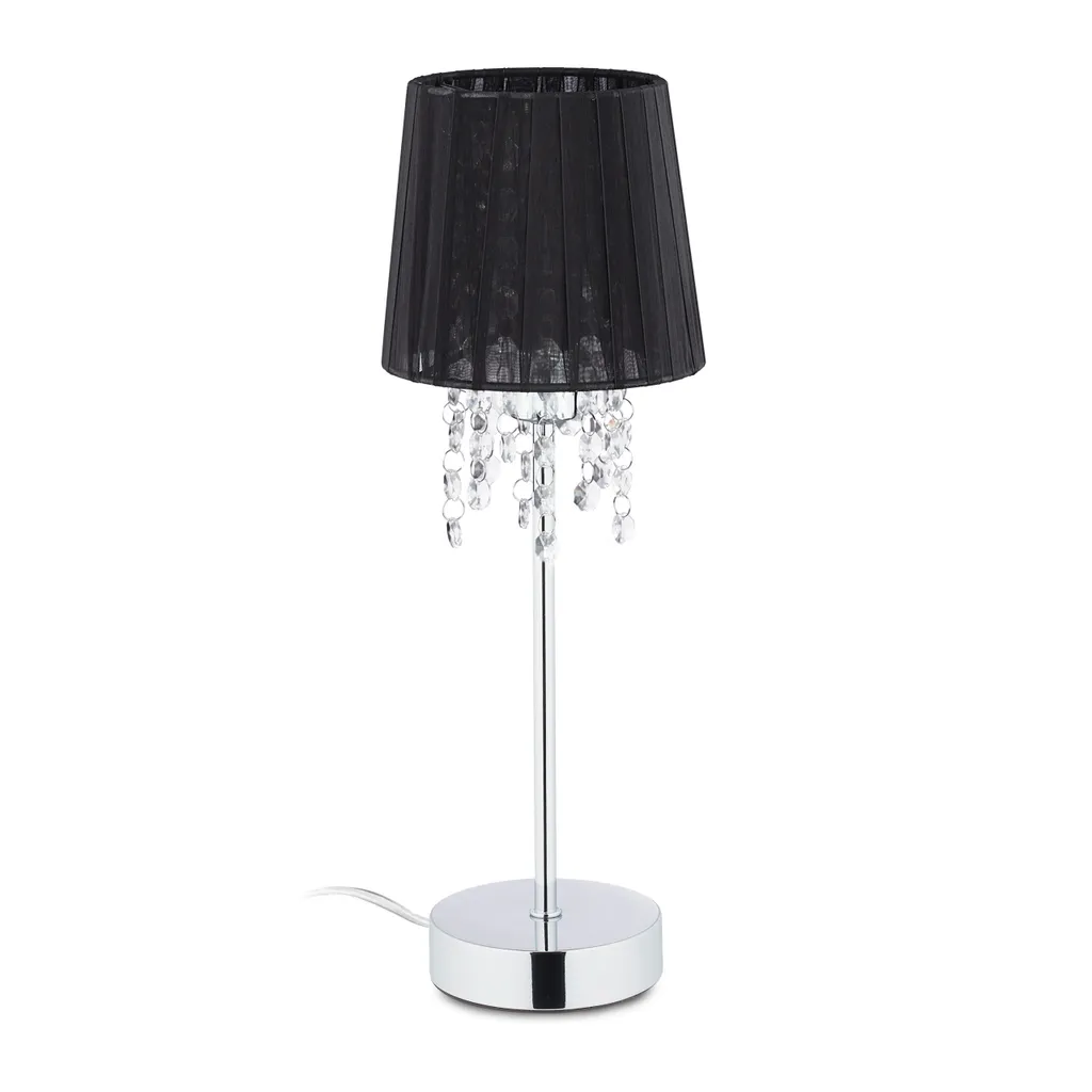 Lampe de chevet cristal et organza pour chambre à coucher élégante