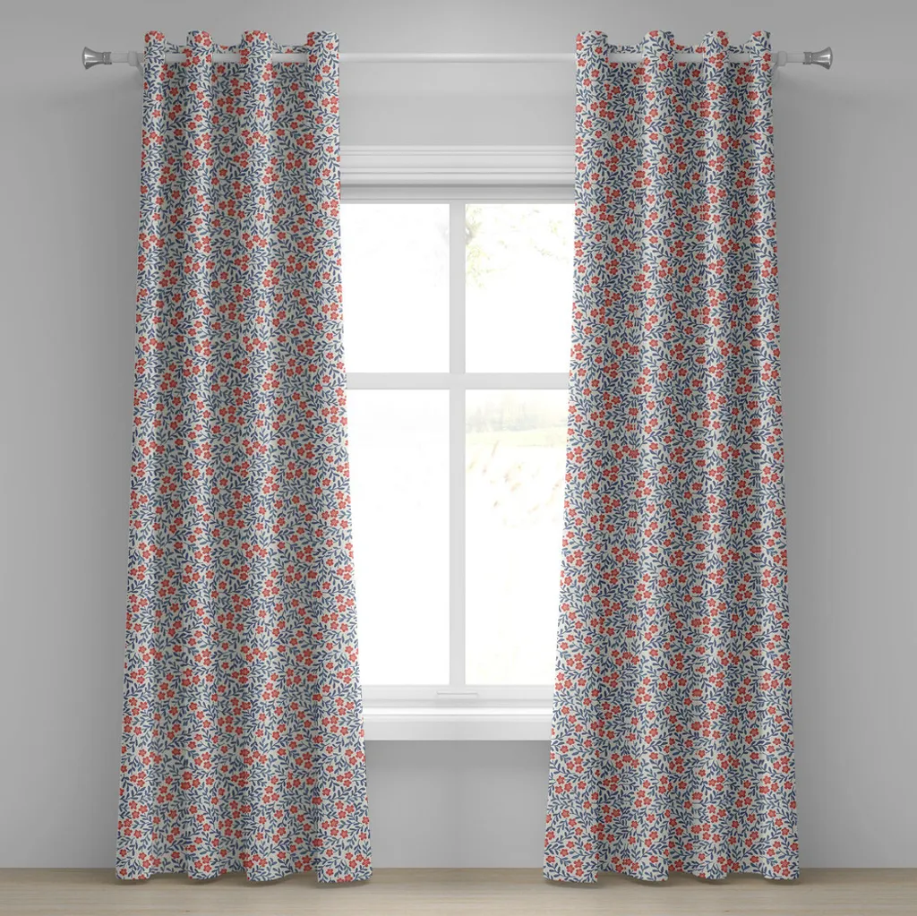 Rideau de décoration printemps pour grande fenêtre bleu cadet 280 cm