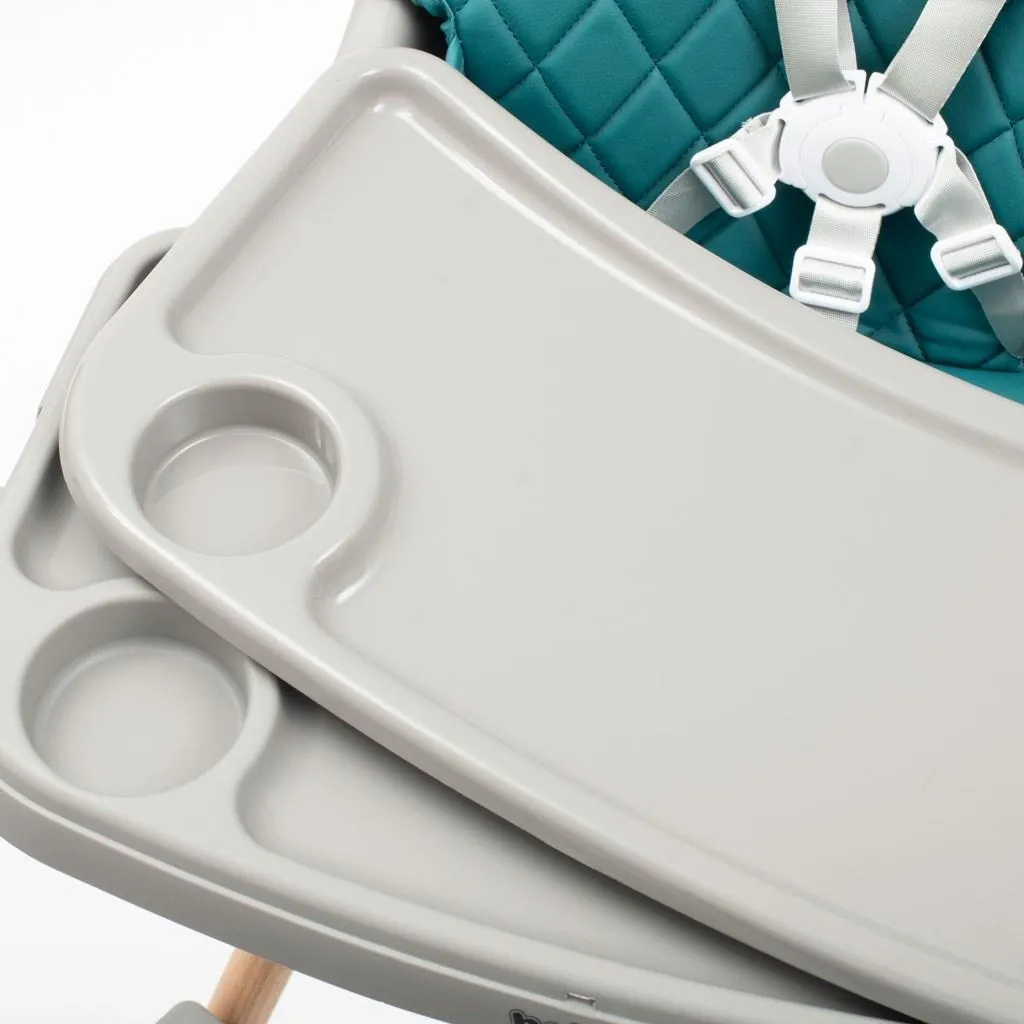 Baby Mix Freja Chaise Haute en Bois pour Bébé - Couleur Vert Poussière