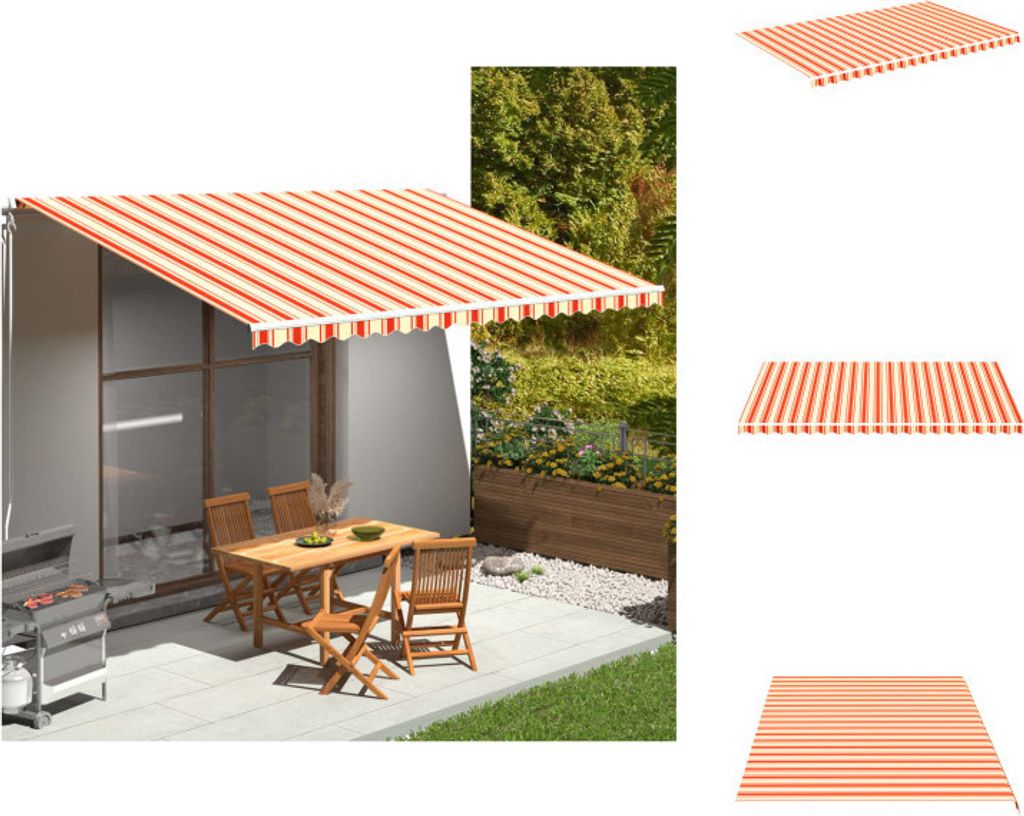 vidaXL Markisenbespannung Gelb und Orange 5x3 m - Markisen