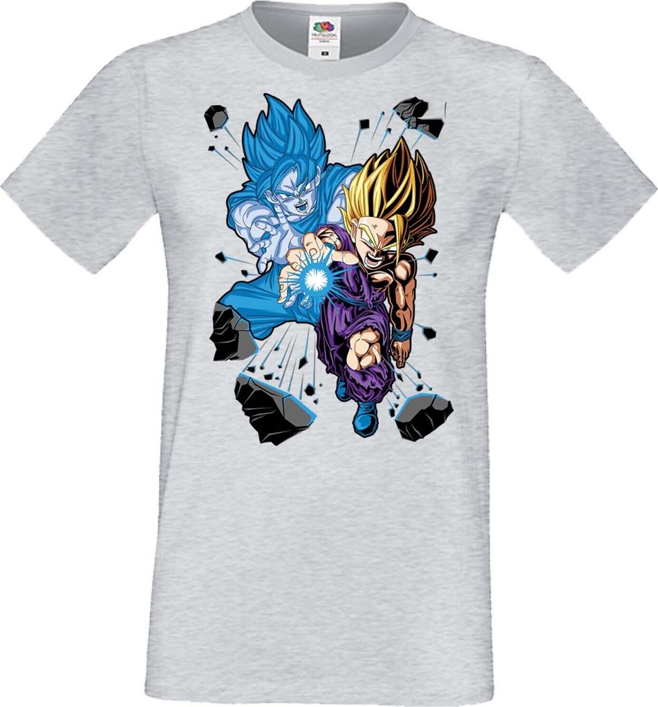Herren T-Shirt Anime Manga Dragon Anime Manga Ball Z Gohan X Goku, Man M / Grau