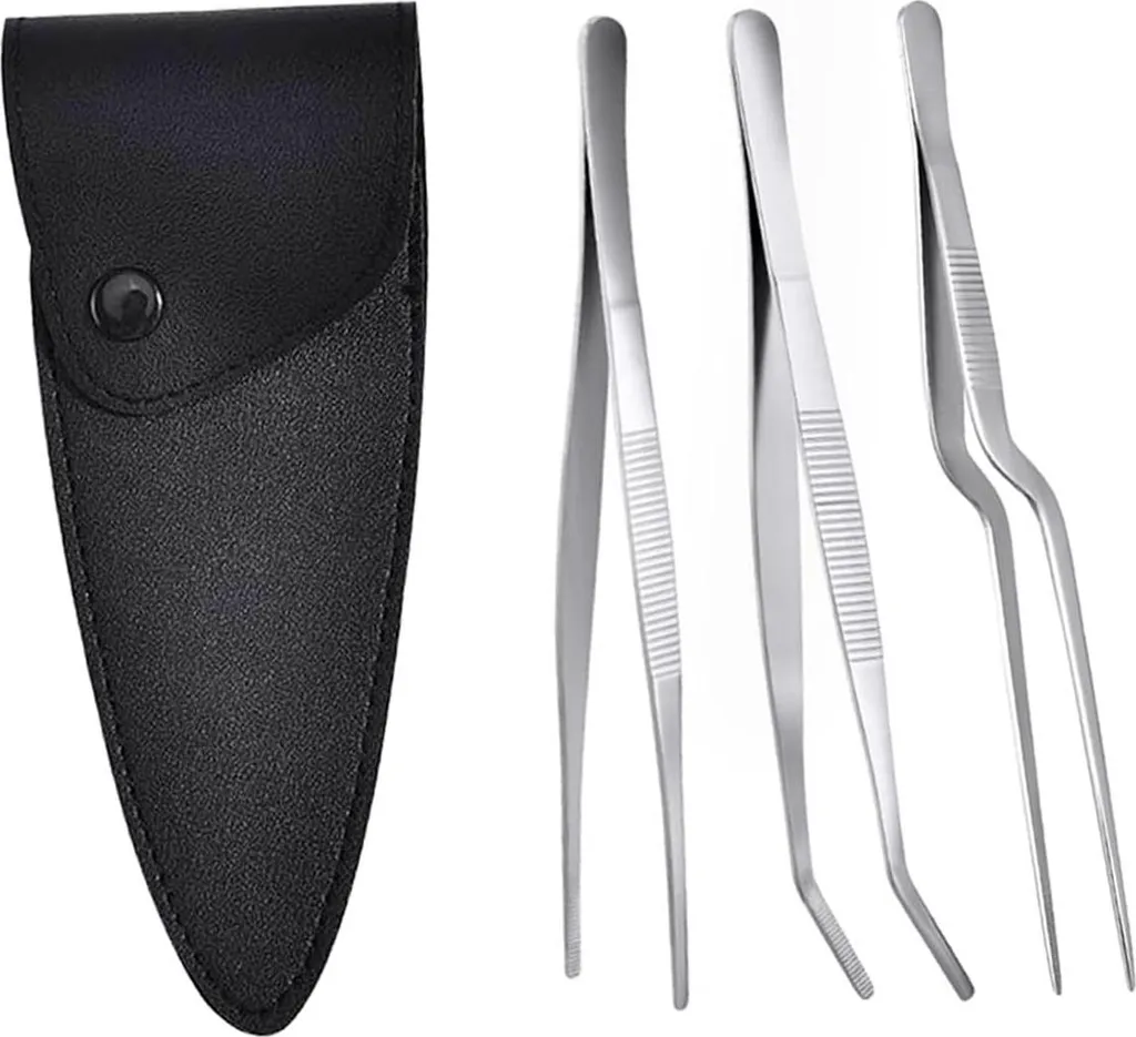 Pince de cuisine inox 16 cm Lot de 3 - Fini les aliments qui glissent