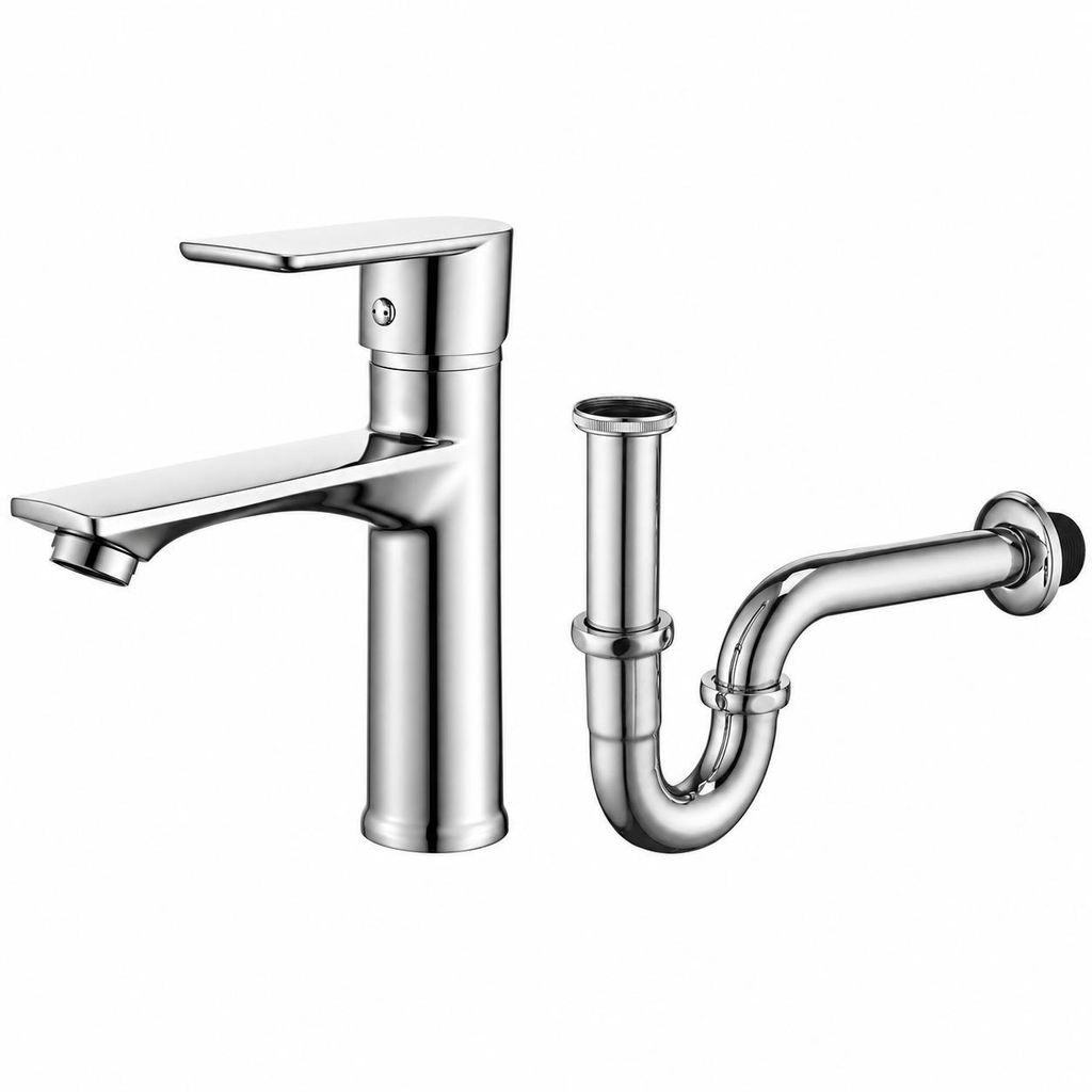 Homelody Koupelna Chrom Jednopáková umyvadlová baterie Obrázek produktu 