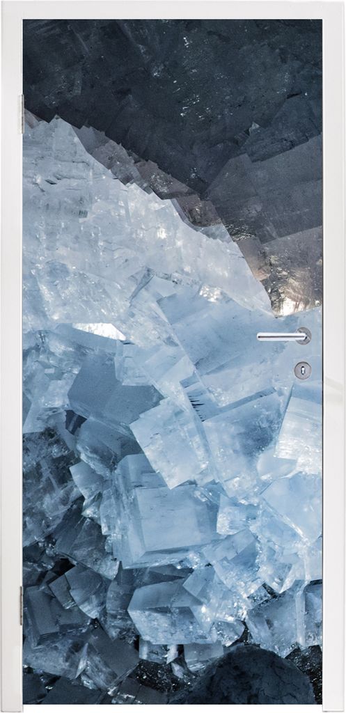 MuchoWow Türtapete Selbstklebende Türfolie Naturstein - Kristall - Blau 95x235 cm Türposter Türaufkleber Klebefolie Türklebefolie - XXL-Post...