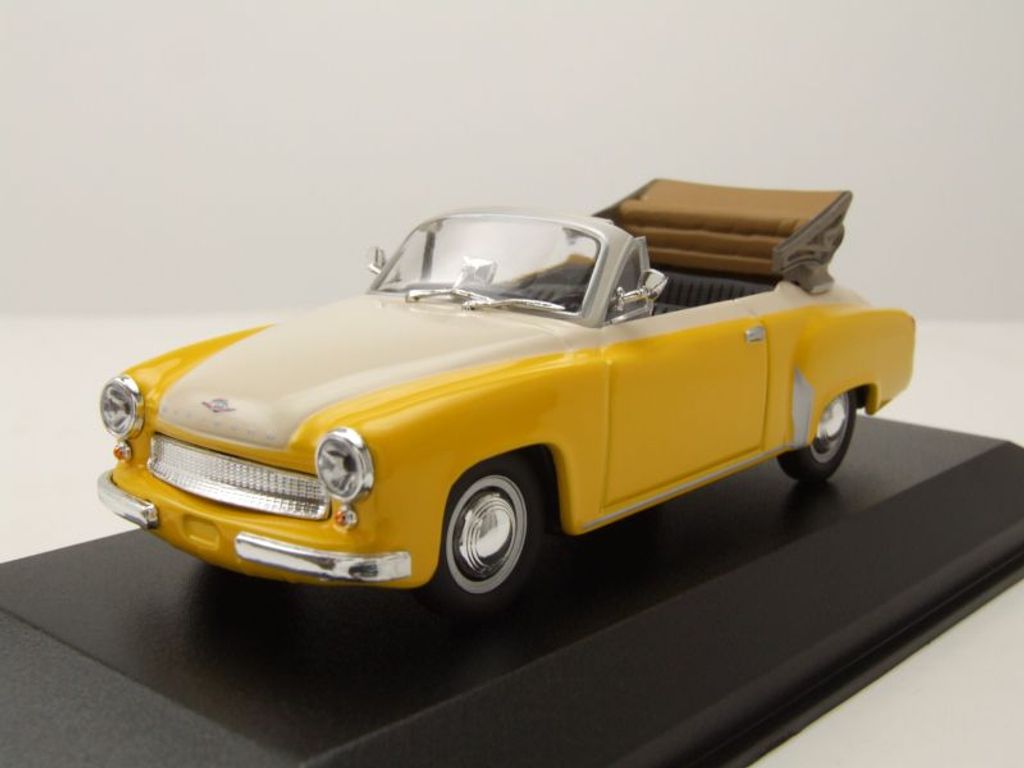 WARTBURG A311 Cabriolet 1958 Gelb und Weiß, MXC940015931, Maßstab1/43, MAXICHAMPS