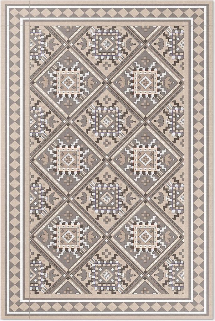 Arabische Geometrie orientalisches Muster – Vinyl Fußmatte – 120x180 cm – Rutschfest, Pflegeleicht & Langlebig