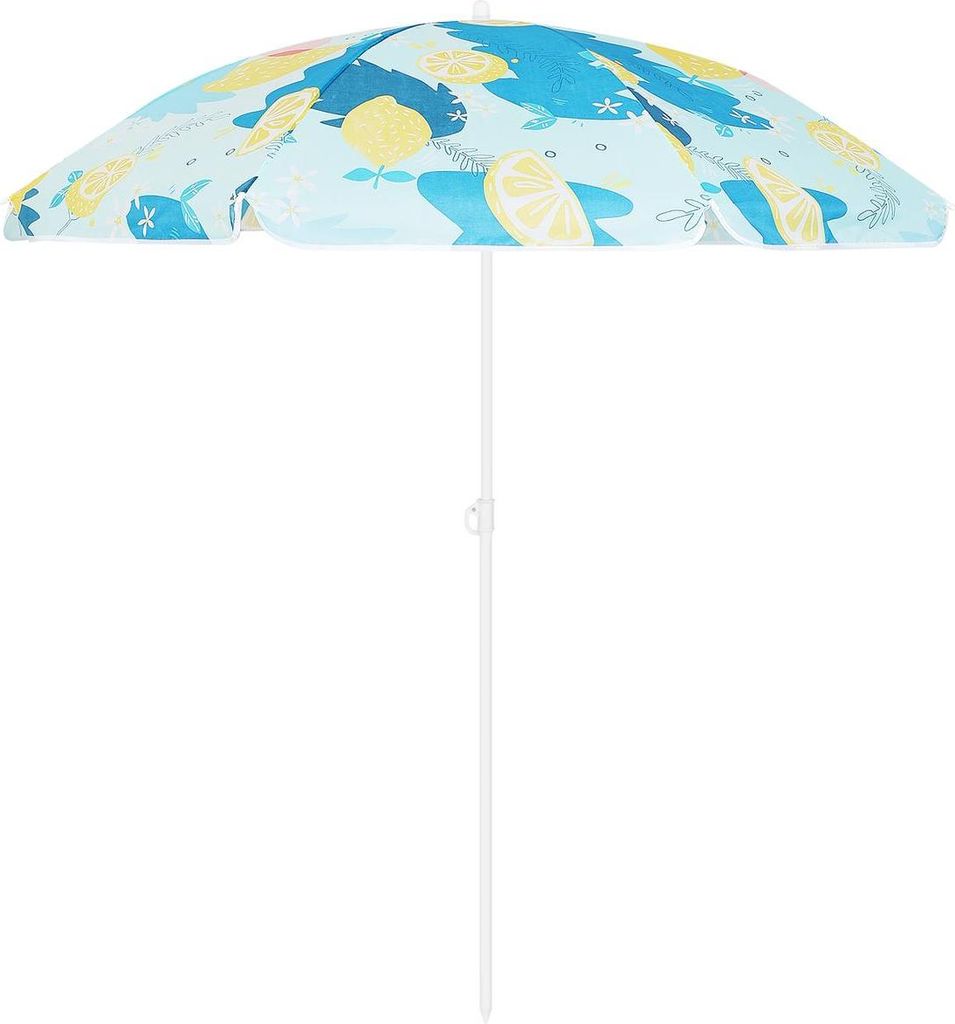 Strand- & Balkonsonnenschirm 160 cm – Design „Zitrone“ – Sonnenschirm für Garten & Urlaub (Modell