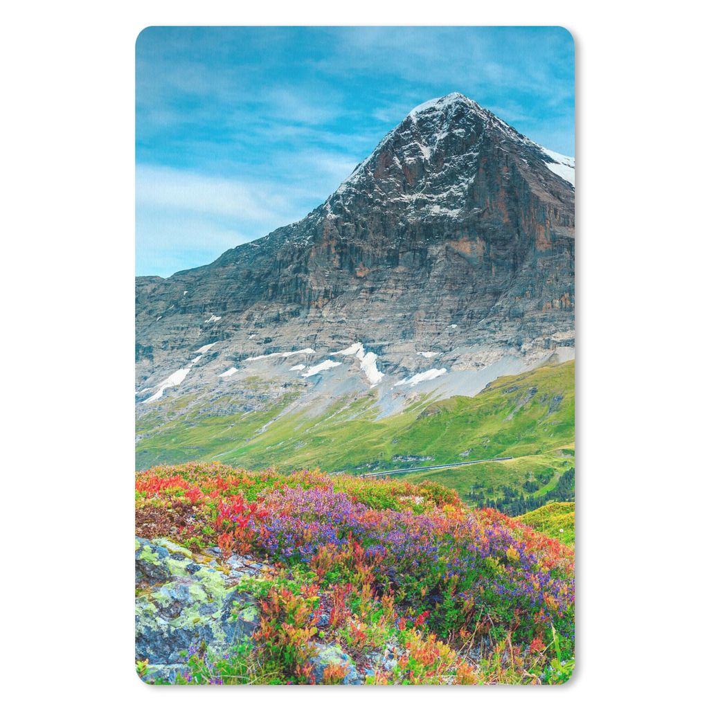 MuchoWow Mauspad Mousepad Blumen - Berge - Schnee - Landschaft 40x60 cm - Mousepads - Maus Mat - Pad - Mausunterlage - Schreibtisch Accesoire