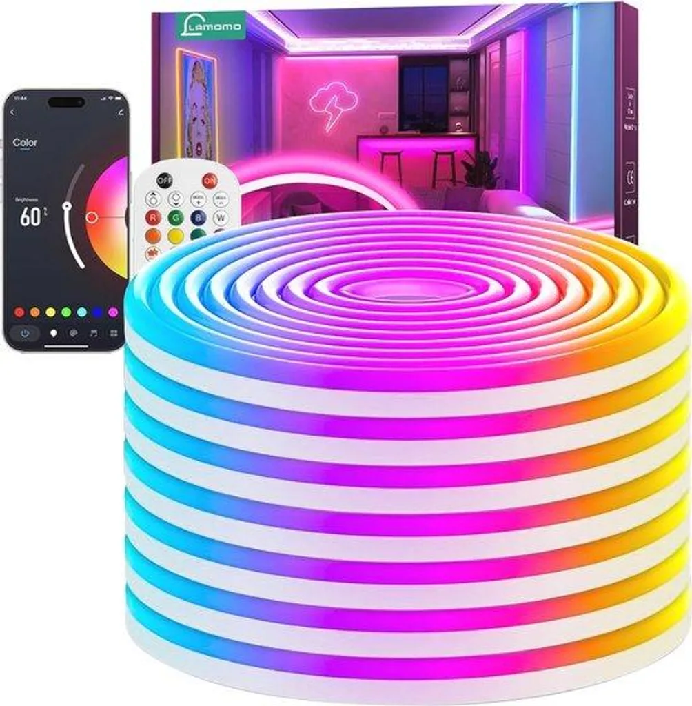 Guirlande LED RGB 10m avec Télécommande et App Bluetooth pour Salon