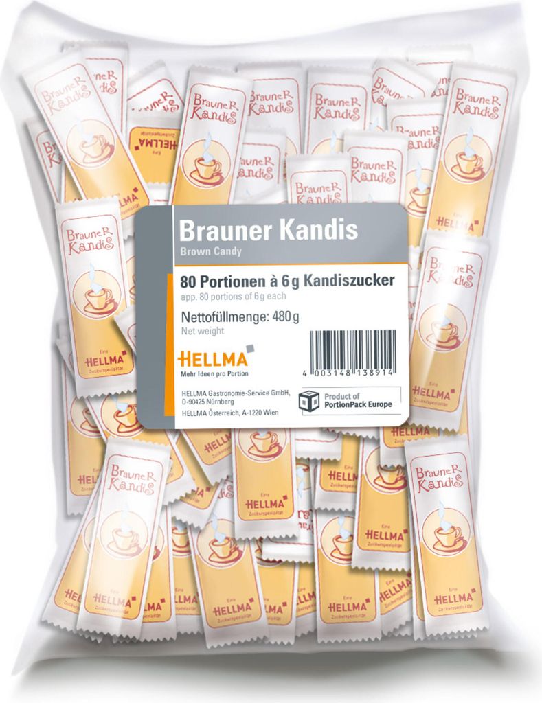 HELLMA 60000096 Brauner Kandis Zuckersticks, 80 St. à 6,0 g Obrázok produktu 