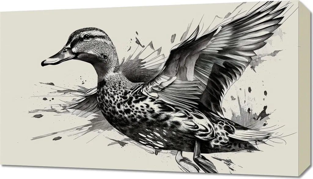 Décorez un mur vide avec l'Image 70 x 40 cm Grâce Canards en vol Chic