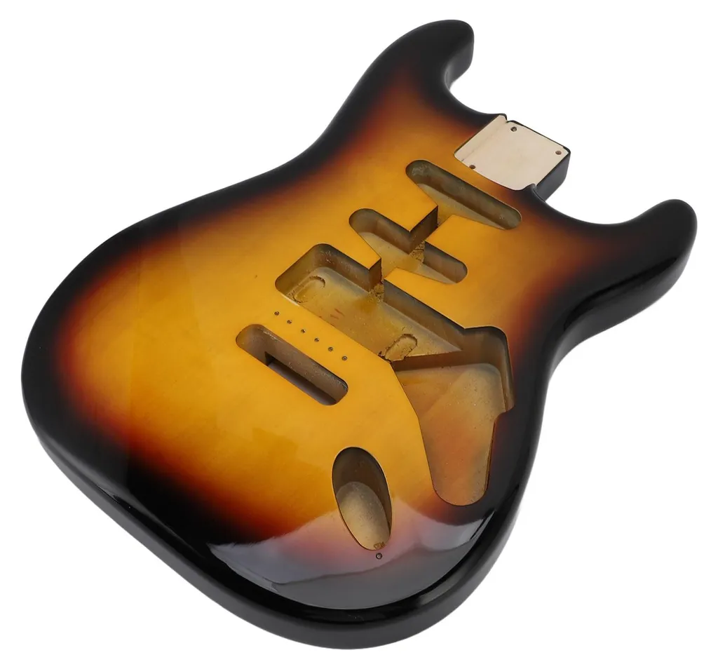 Corps guitare peuplier finition Sunburst 3 tons avec défonce type HSH - 2