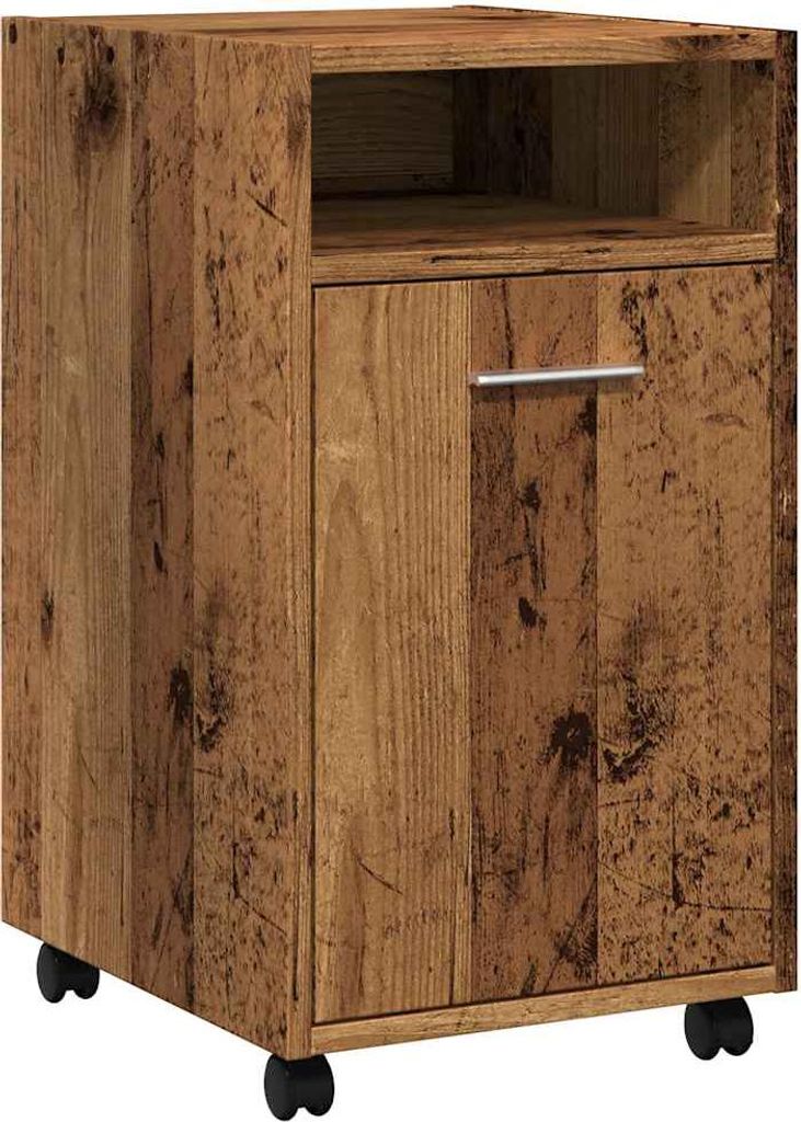 vidaXL Schrank mit Rollen Altholz-Optik 33x38x60 cm Holzwerkstoff