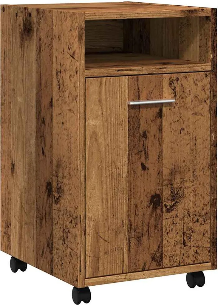 vidaXL Mobiletto con Ruote Legno Vecchio 33x38x60 cm | Carrello Ufficio