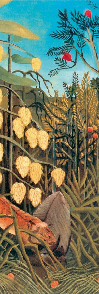 Henri Rousseau Kunstdruck Bild - Kampf Zwischen Tiger Und Büffel, 1891 (158 x 53 cm)
