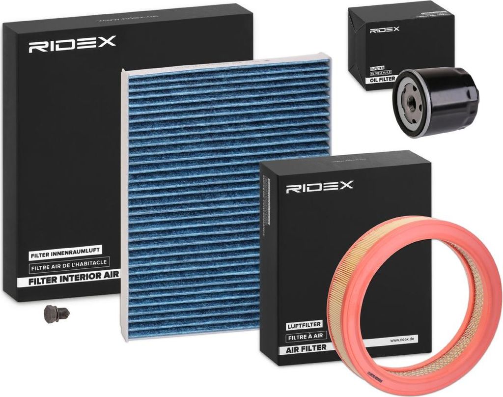 RIDEX Filterset Inspektionspaket Filtersatz für VW Lupo (6X1, 6E1) POLO (6N2) Polo Schrägheck (6N1) Caddy II Kastenwagen (9K9A) Polo Classic (6V2)