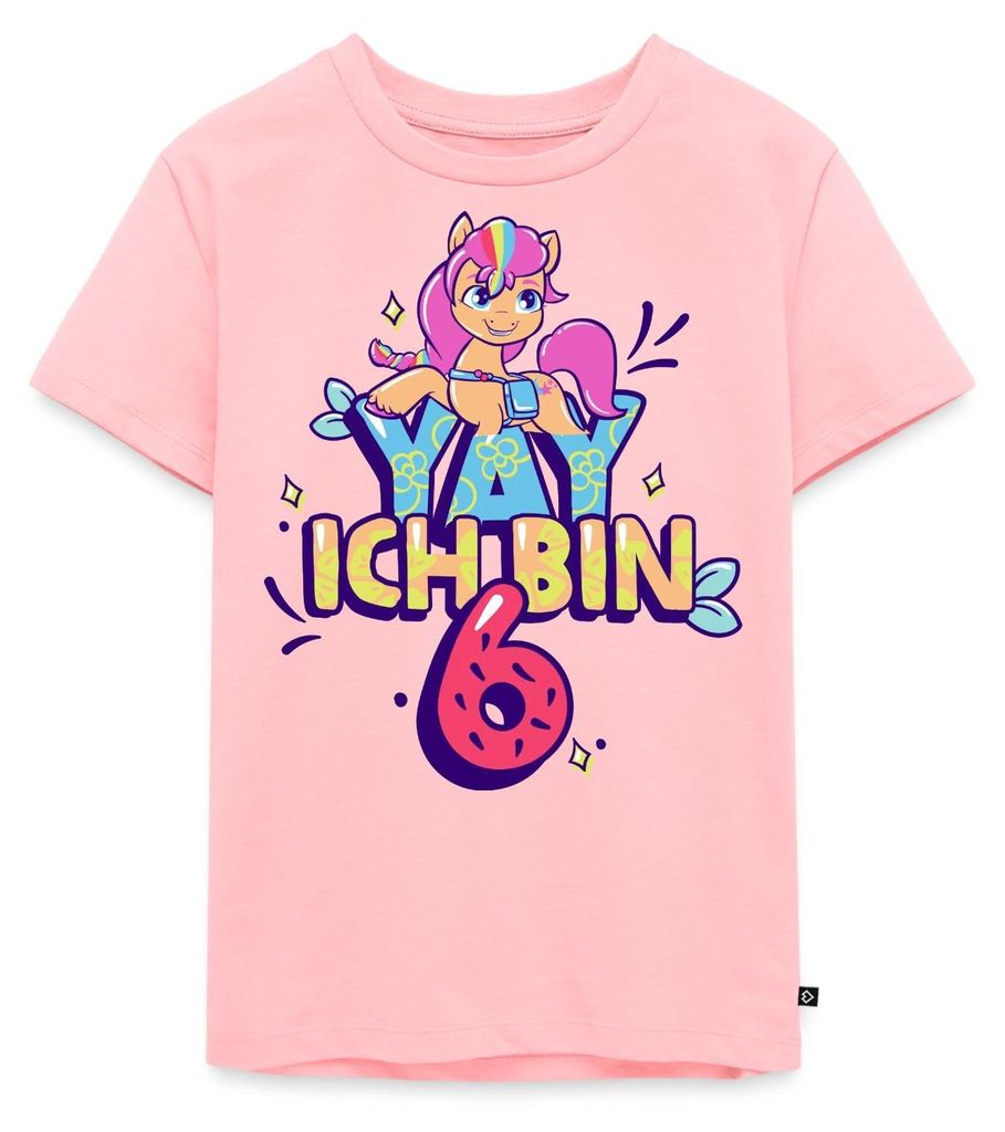 Spreadshirt My Little Pony Yay Ich Bin 6 Geburtstag Outfit Kinder Premium T-Shirt, 122/128 (6 Jahre), Rosa