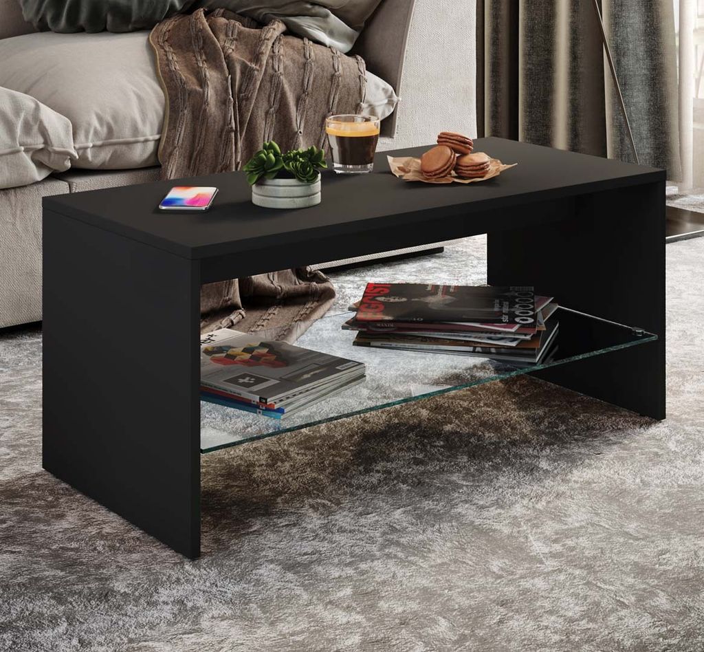 VCM Holz Couchtisch | Sofatisch mit ausreichend Stauraum | Maße ca. H. 40 x B. 90 x T. 40 cm | Wohnzimmertisch – Wisal