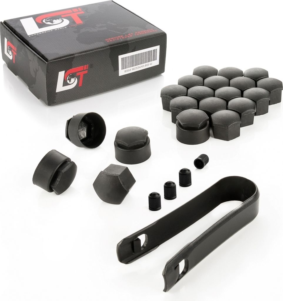 20x Schraubenkappen Set 17mm schwarz Diebstahlschutz für JAGUAR MAYBACH MERCEDES