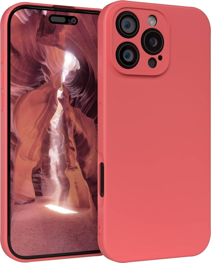EAZY CASE - TPU Hülle für Apple iPhone 16 Pro Max, TPU Case stoßfeste Handyhülle, weiches Cover mit Kameraschutz, Silikonhülle in Rot