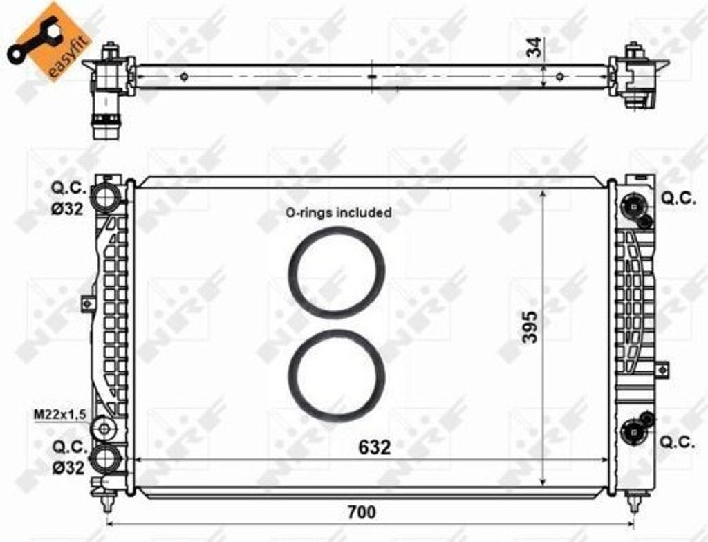 NRF 707072 Abgastemperatursensor für VW Touareg (7LA, 7L6, 7L7) M14x1.5 923mm