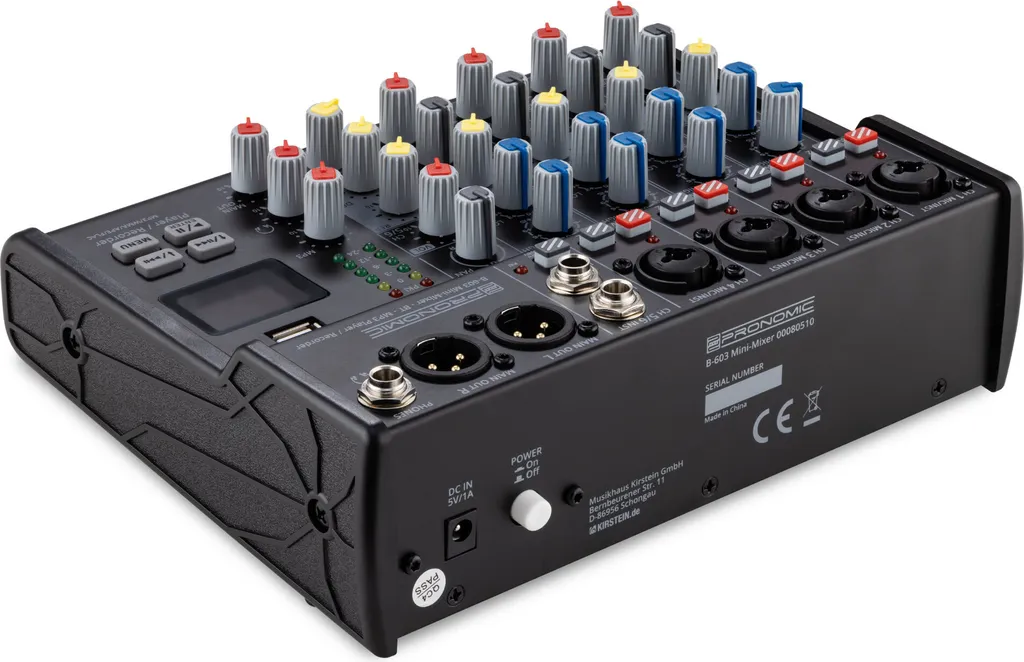 Console de mixage compacte Pronomic B-603 interface audio USB et BT