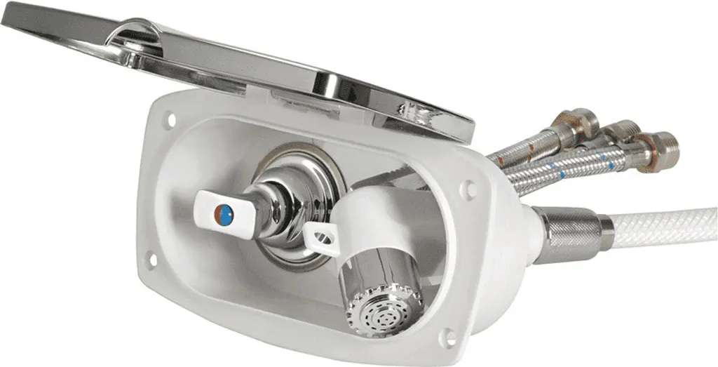 Boîte de douche New Edge chromée, flexible PVC 4 mètres ultra résistant