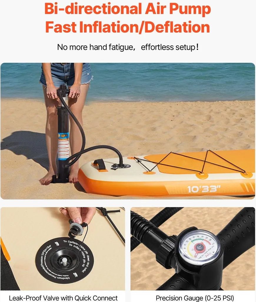 Stand Up Paddle gonflable polyvalent Pack complet avec pagaie et sac