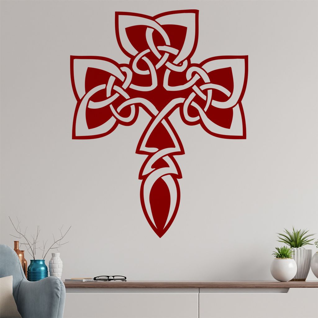 Keltenkreuz Wandtattoo in 6 Größen - Wandaufkleber Wall Sticker - Dekoration, Küche, Wohnzimmer, Schlafzimmer, Badezimmer